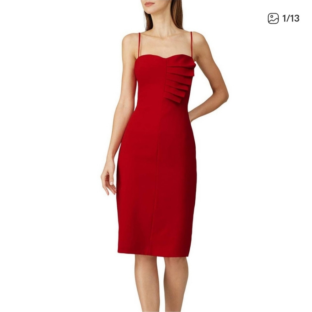 Black Halo Akeno Dress Sheath Spaghetti Straps  Red Size 2 Cocktail Holiday Gala